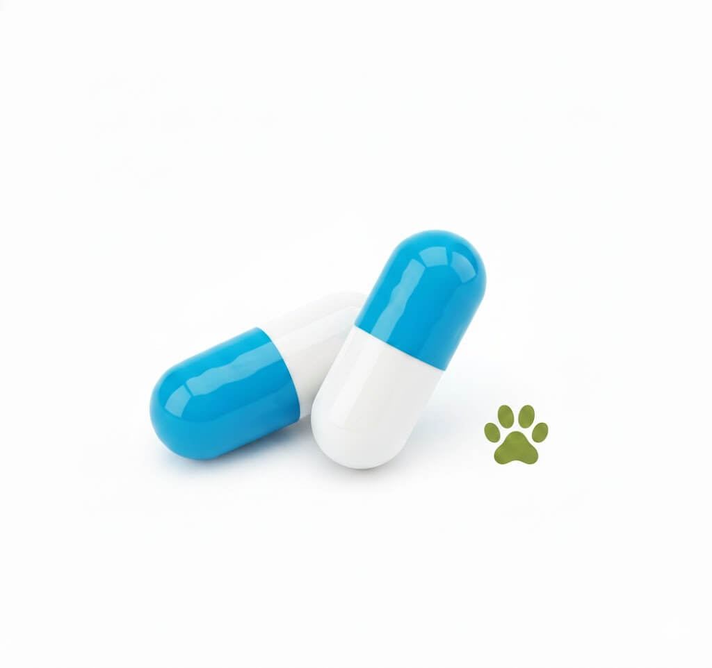 capsules, geschikt voor veterinaire supplementen en doseringen voor kleine huisdieren. Kapseln, geeignet für veterinärmedizinische Ergänzungsmittel und Dosierungen für kleine Haustiere.