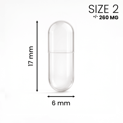 Lege capsule maat 2 transparant – compacte capsule voor kleinere hoeveelheden