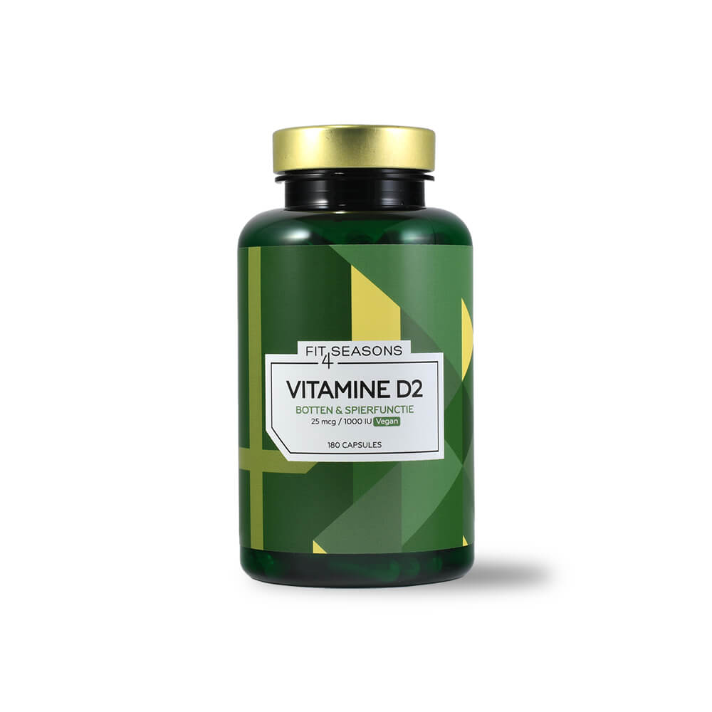 Verpakking vitamine D2 capsules 180 stuks