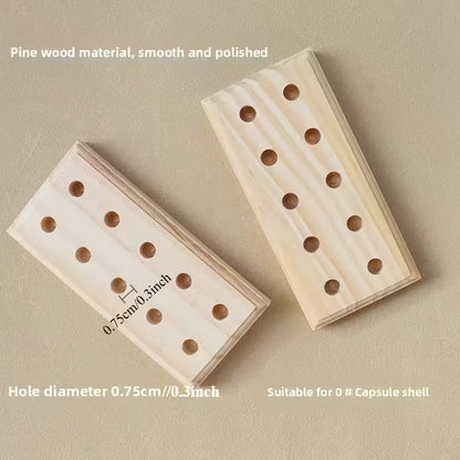 Houten capsulehouder voor 10 capsules maat 0 en 1