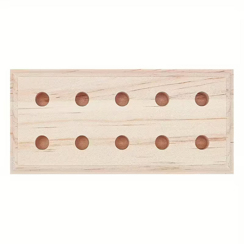 Voorzijde houten capsulehouder voor lege capsules