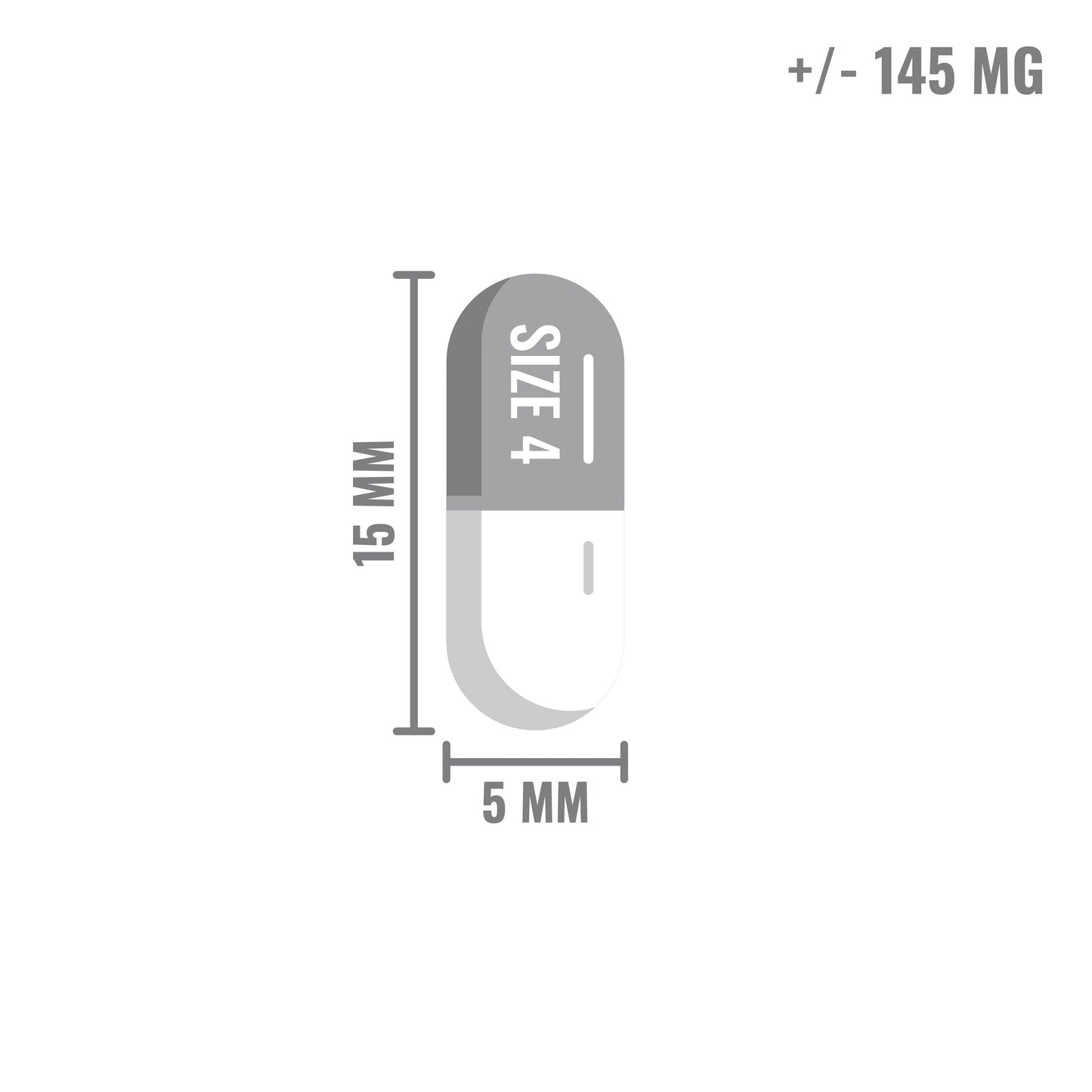 Lege capsules maat 4 transparant – gelatine ca. 145 mg, 15x5 mm