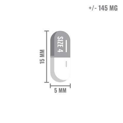 Lege capsules maat 4 transparant – gelatine ca. 145 mg, 15x5 mm