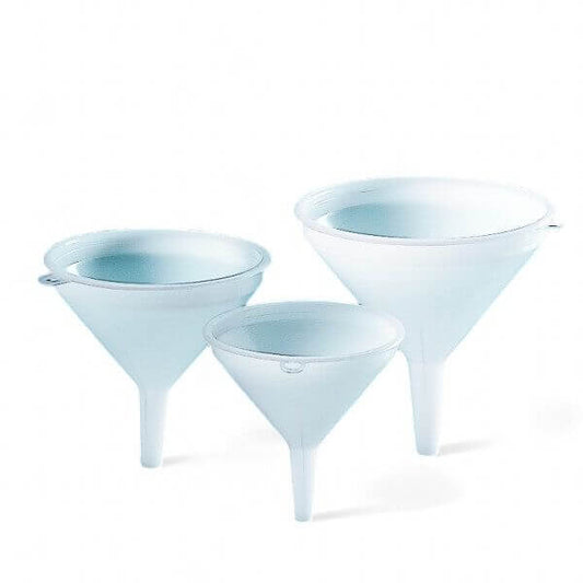 Set kunststof trechters in verschillende maten – ideaal voor vullen van capsules, flessen en potjes